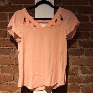 Anthropologie coral pink top